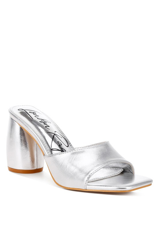 Bumblin Metallic Faux Leather Slip On Sandals Silver US-5 / UK-3 / EU-36 by Rag Company | Fleurcouture