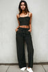 Bustier Cami Top & Slant Straight Pants Black S by Capella | Fleurcouture