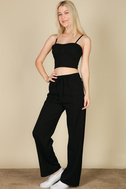 Bustier Cami Top &amp; Slant Straight Pants by Capella | Fleurcouture