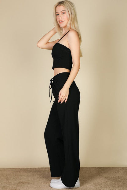 Bustier Cami Top &amp; Slant Straight Pants by Capella | Fleurcouture