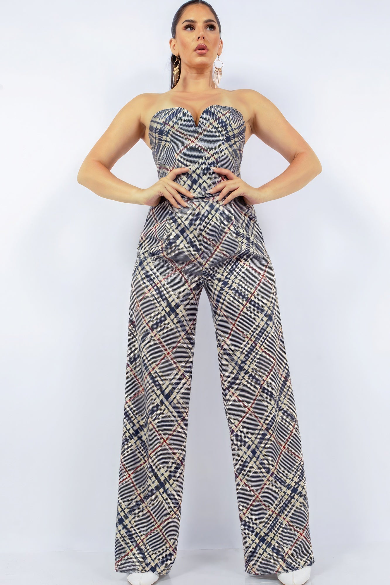 Bustier Top &amp; Wide Pants Set by Fleurcouture | Fleurcouture