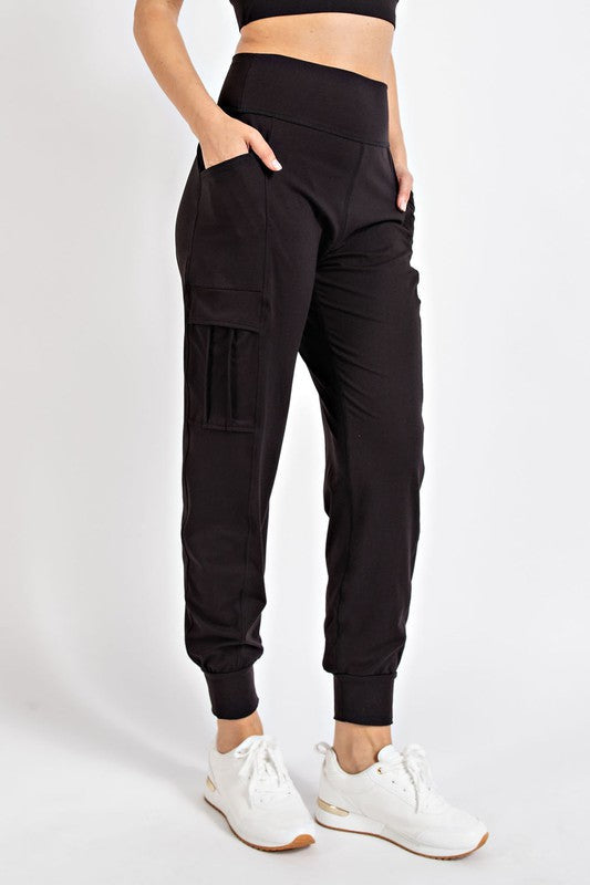 Butter Jogger With Side Pockets Black S by Rae Mode | Fleurcouture