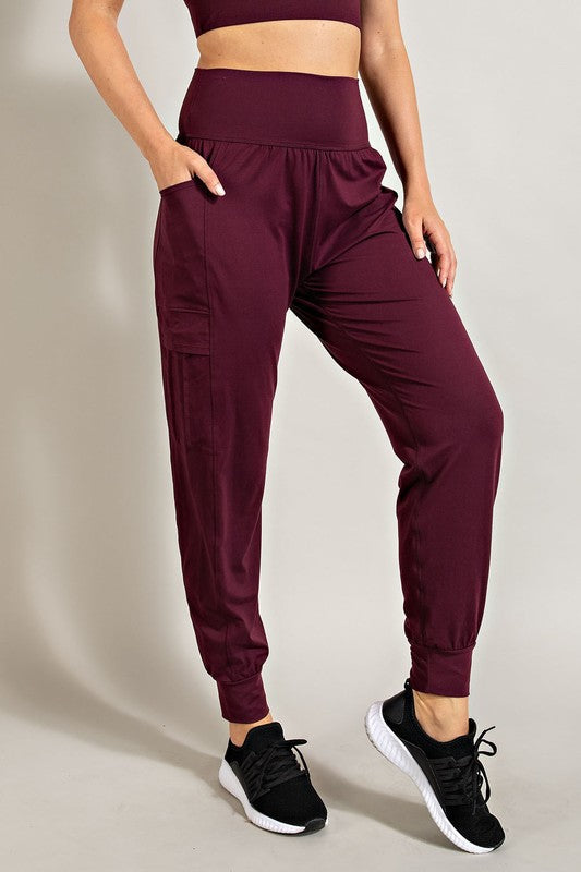 Butter Jogger With Side Pockets Cassis S by Rae Mode | Fleurcouture