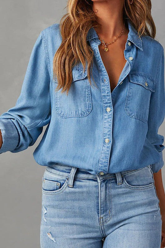 Button down shirt Blue S by Miss Sparkling | Fleurcouture
