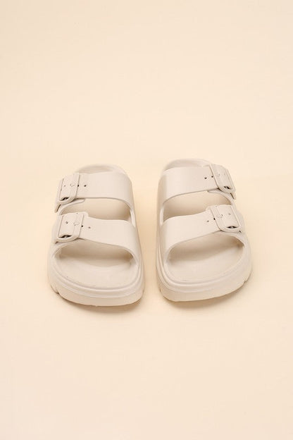 CAIRO-1 Buckle Strap Slides by Top Guy Footwear | Fleurcouture