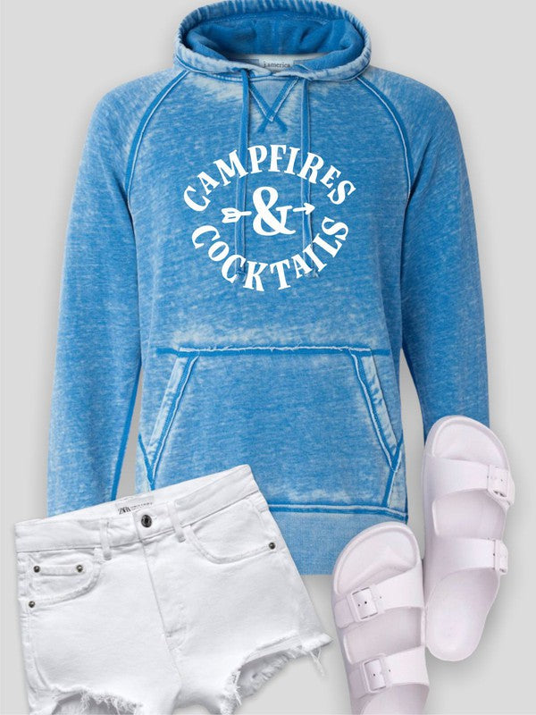 Campfires and Cocktails Vintage Hoodie Royal 2X by Ocean and 7th | Fleurcouture