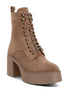 Carmac High Ankle Platform Boots Tan 5 by Rag Company | Fleurcouture