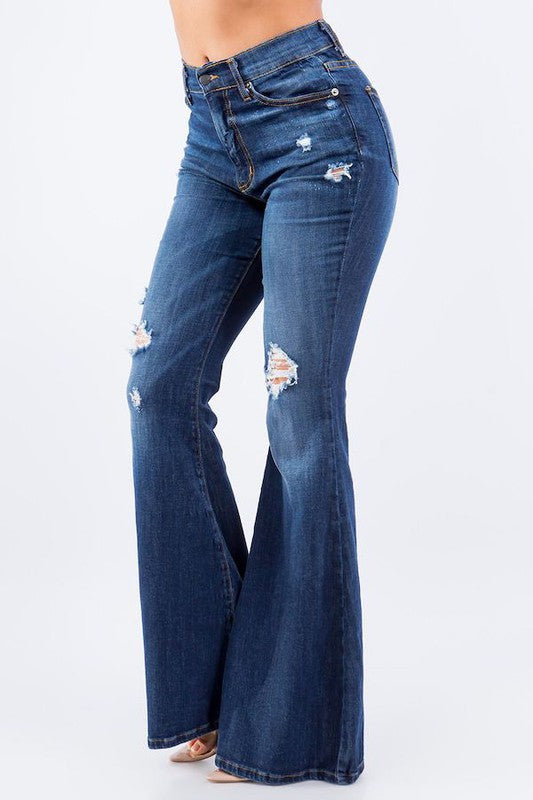 Carmen Bell Bottom Jean Medium Wash 3 by GJG Denim | Fleurcouture