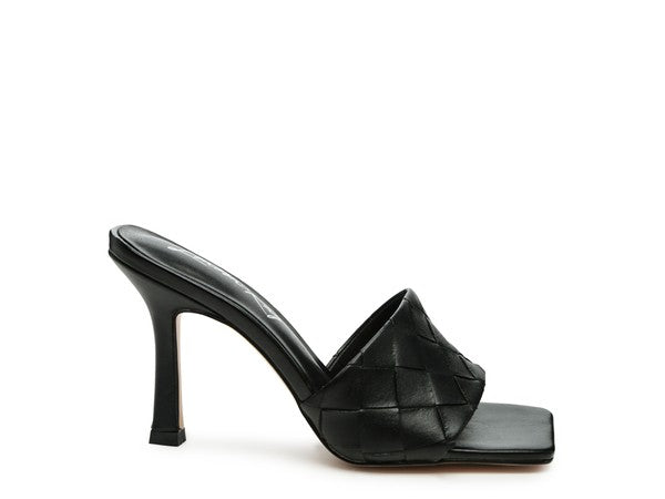 Carmen High Heeled Woven Square Toe Sandal by Rag Company | Fleurcouture