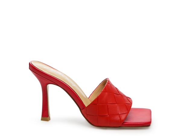 Carmen High Heeled Woven Square Toe Sandal by Rag Company | Fleurcouture