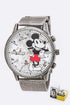 Cartoon Dial Mickey Mouse Large Dial Watch Silver O/S by Artini Accessories | Fleurcouture