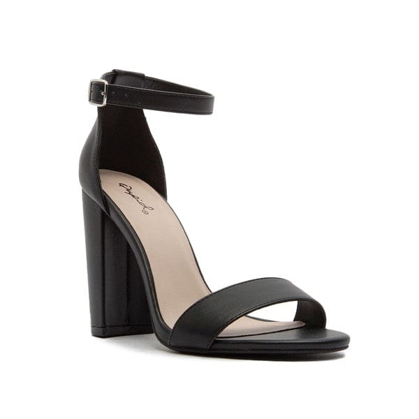 CASHMERE-01 HEEL BLACK PU 6 by Qupid Shoes | Fleurcouture