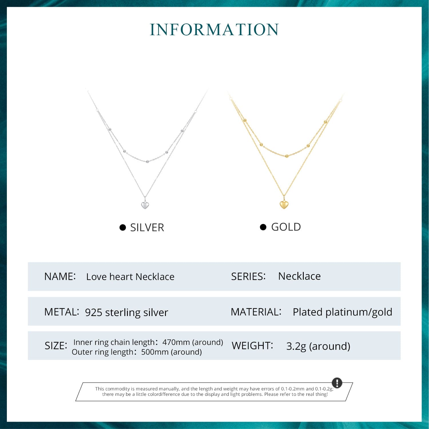 casual heart shape sterling silver plating inlay zircon white gold plated layered necklaces Jewelry by Fleurcouture | Fleurcouture