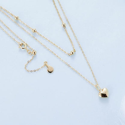 casual heart shape sterling silver plating inlay zircon white gold plated layered necklaces Jewelry by Fleurcouture | Fleurcouture