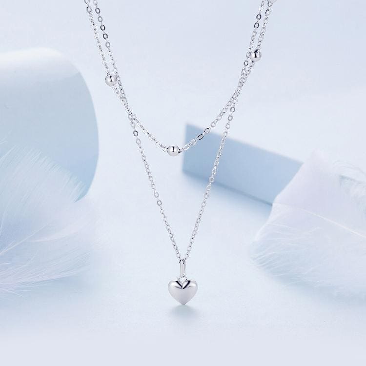 casual heart shape sterling silver plating inlay zircon white gold plated layered necklaces Jewelry by Fleurcouture | Fleurcouture
