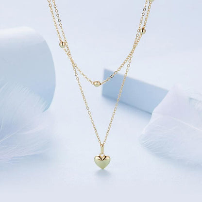 casual heart shape sterling silver plating inlay zircon white gold plated layered necklaces Jewelry by Fleurcouture | Fleurcouture