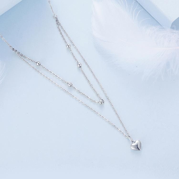 casual heart shape sterling silver plating inlay zircon white gold plated layered necklaces Jewelry by Fleurcouture | Fleurcouture