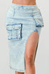 CASUAL WASHED DENIM SKIRT DENIM S by Athina | Fleurcouture