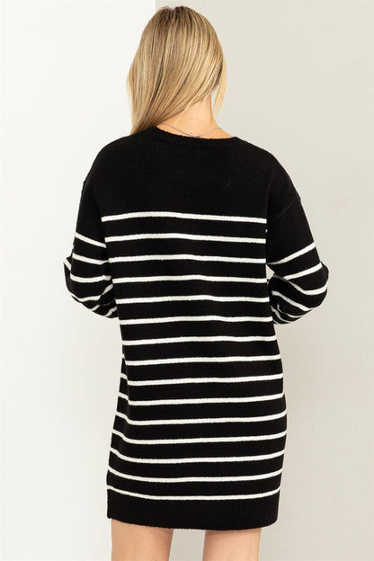 Casually Chic Striped Sweater Dress by HYFVE | Fleurcouture