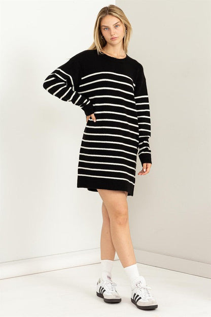 Casually Chic Striped Sweater Dress by HYFVE | Fleurcouture