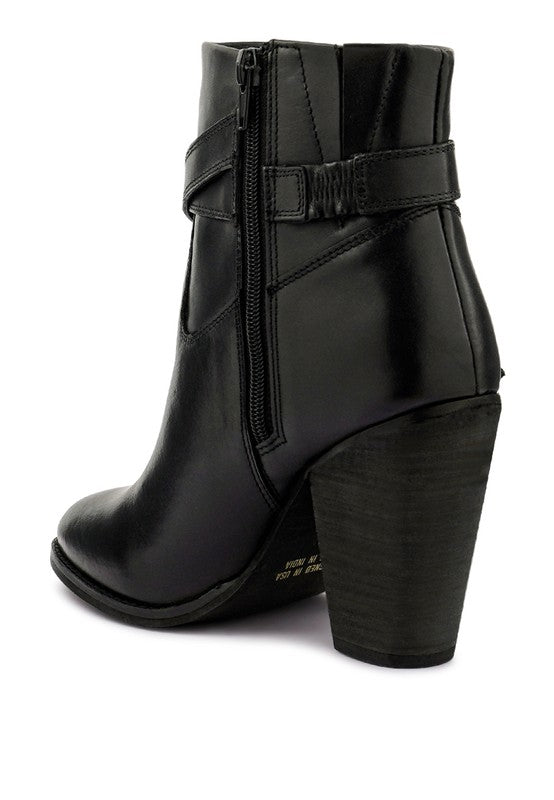 CAT-TRACK Leather Heeled Ankle Boots by Rag Company | Fleurcouture