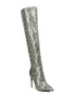 Catalina Snake Print Stiletto Knee Boots Grey 5 by Rag Company | Fleurcouture