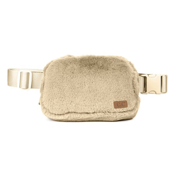 CC Faux Fur Belt Bag Fanny Pack OS by Truly Contagious | Fleurcouture