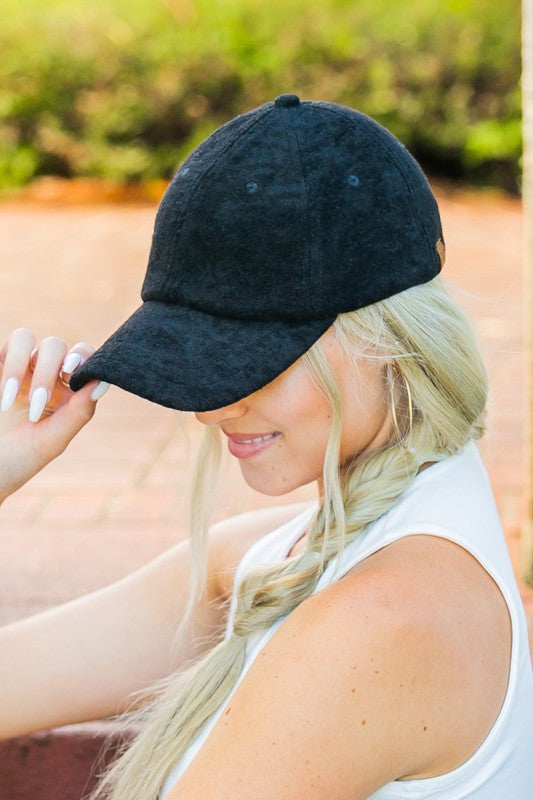 CC Terry Cloth Baseball Hat Black OneSize by Aili&