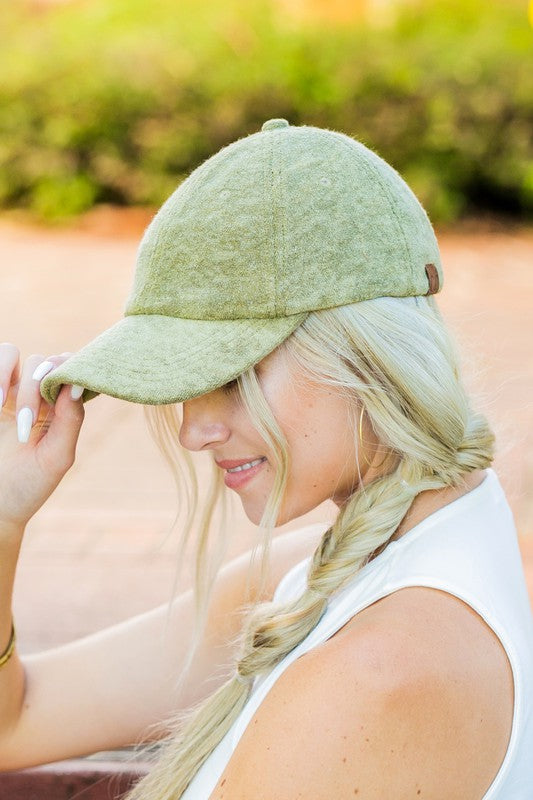 CC Terry Cloth Baseball Hat Olive OneSize by Aili&