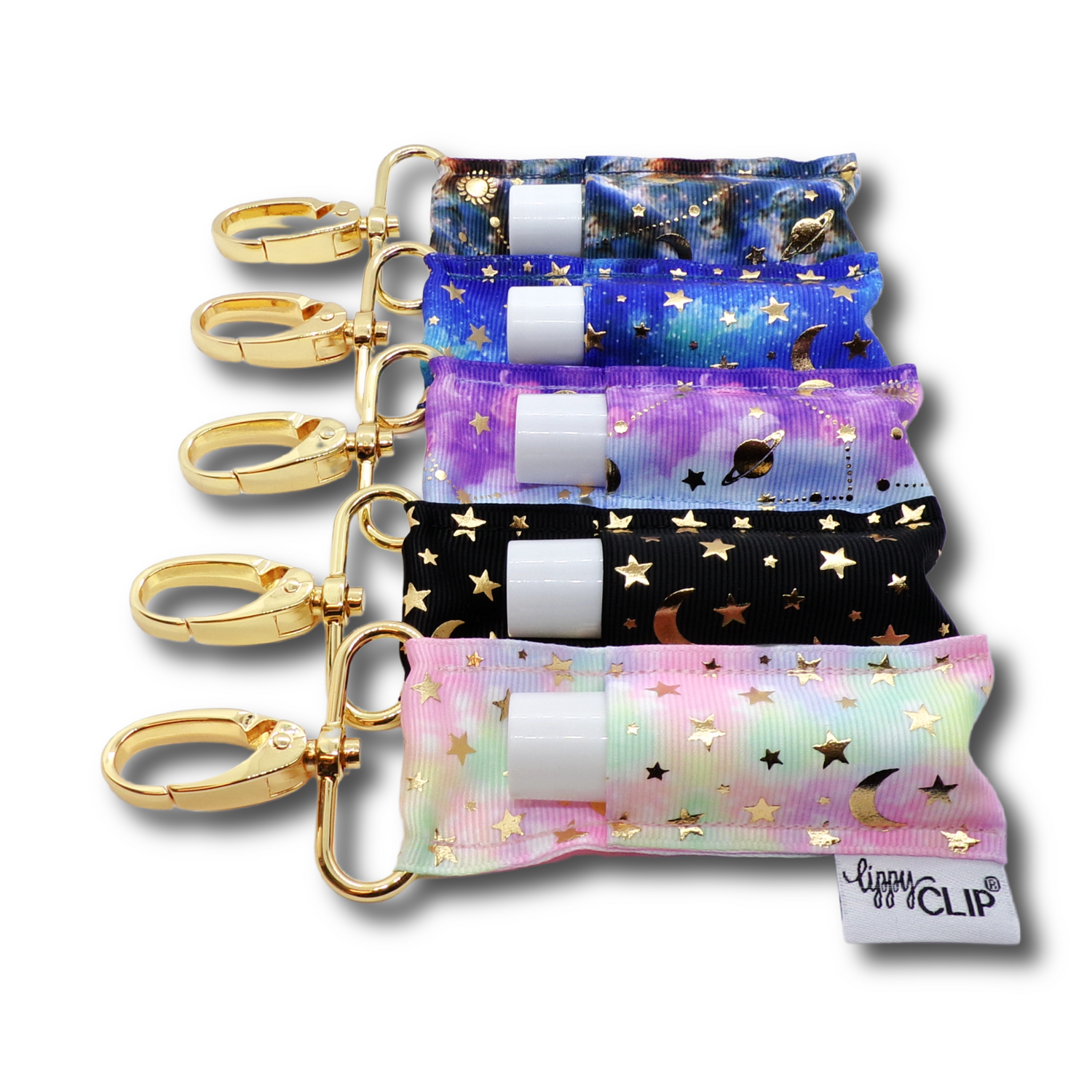 Celestial Black and Gold LippyClip® Lip Balm Holder Retail by LippyClip® | Fleurcouture