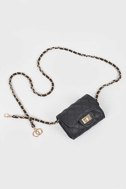 Chain Accent Crossbody Bag O/S by Artini Accessories | Fleurcouture