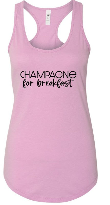 Champagne for Breakfast Summer Graphic Tank Lilac L by Ocean and 7th | Fleurcouture