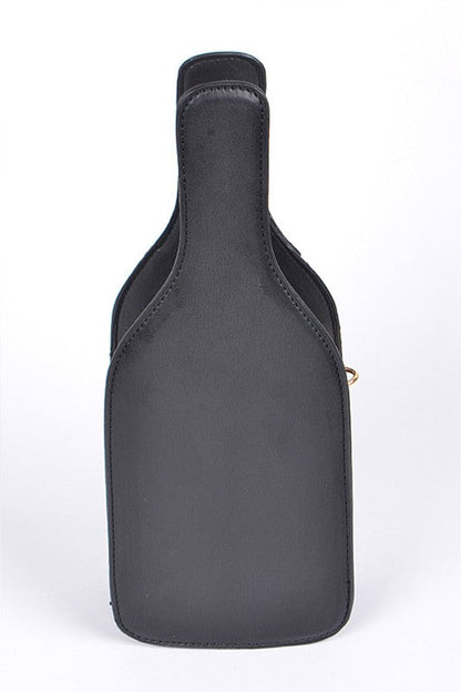 Champaign Bottle Iconic Crossbody Bag Black O/S by Artini Accessories | Fleurcouture