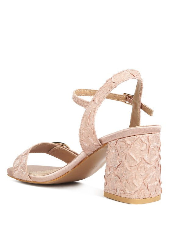 Chaplet Block Heel Pin Buckle Sandals by Rag Company | Fleurcouture