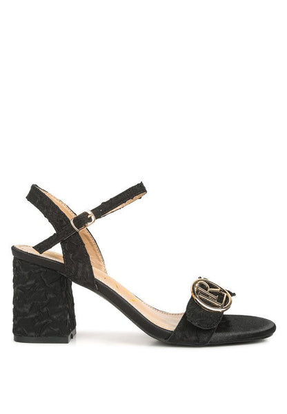 Chaplet Block Heel Pin Buckle Sandals by Rag Company | Fleurcouture