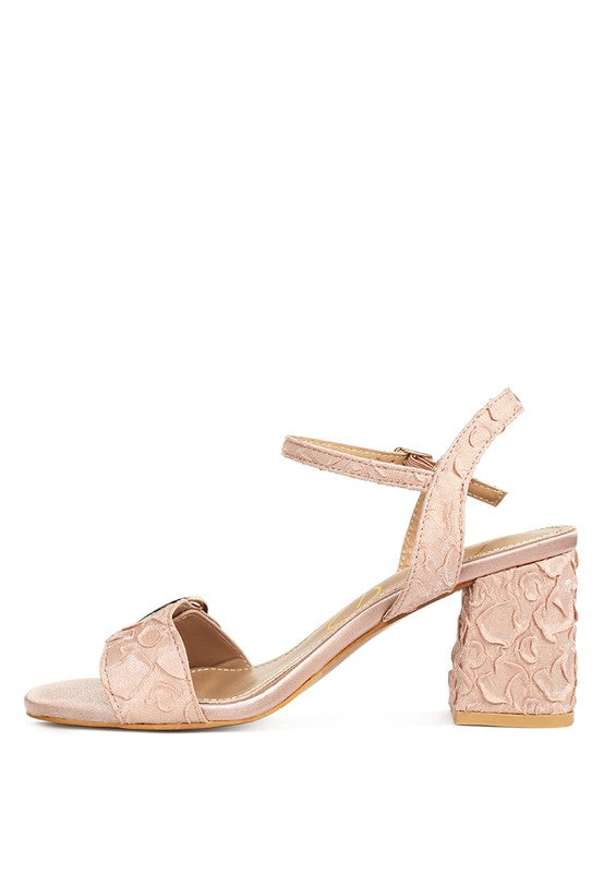 Chaplet Block Heel Pin Buckle Sandals by Rag Company | Fleurcouture