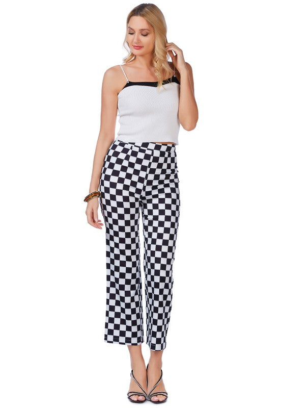 Checkerboard Culottes Pants by Rag Company | Fleurcouture