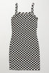 Checkered rib knit tank top dress Black S by Miss Sparkling | Fleurcouture