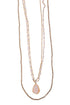 Cheers To Forever Iridescent Stone Pendant Pastel Pink Layered Necklace Gold One Size Necklace by Grace & Emma | Fleurcouture