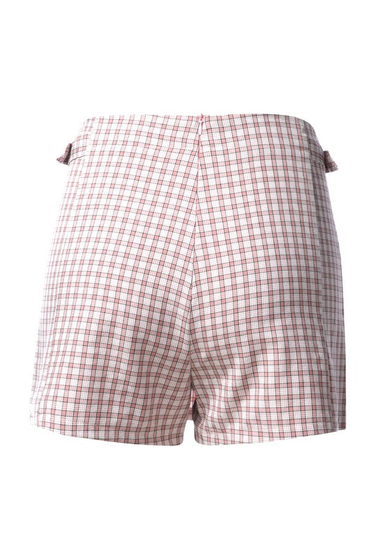 Chequered Skort With Buckles by Rag Company | Fleurcouture