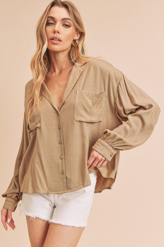 Cherie Shirt CAMEL M by Aemi + Co | Fleurcouture