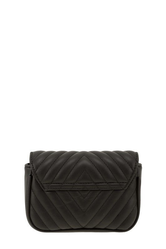 Chevron Quilted CG Buckle Crossbody Bag OS by ICCO ACCESSORIES | Fleurcouture