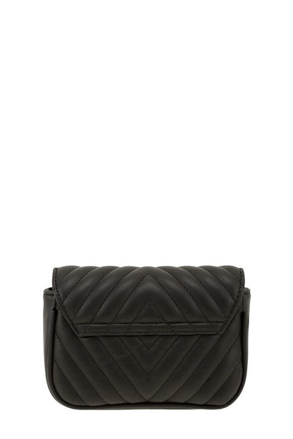 Chevron Quilted CG Buckle Crossbody Bag OS by ICCO ACCESSORIES | Fleurcouture