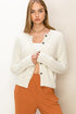 Chic Button-Front Cardigan Sweater CREAM S by HYFVE | Fleurcouture