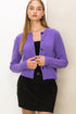 Chic Button-Front Cardigan Sweater WISTERIA S by HYFVE | Fleurcouture