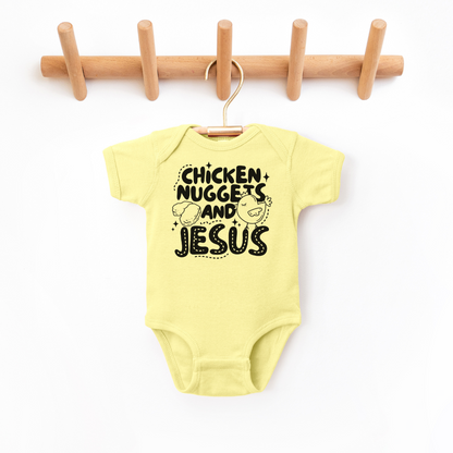 Chicken Nuggest And Jesus Infant Bodysuit NB - Bodysuit Butter Baby &amp; Toddler Clothing by Tea Shirt Shoppe | Fleurcouture