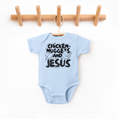 Chicken Nuggest And Jesus Infant Bodysuit NB - Bodysuit Lt. Blue Baby &amp; Toddler Clothing by Tea Shirt Shoppe | Fleurcouture