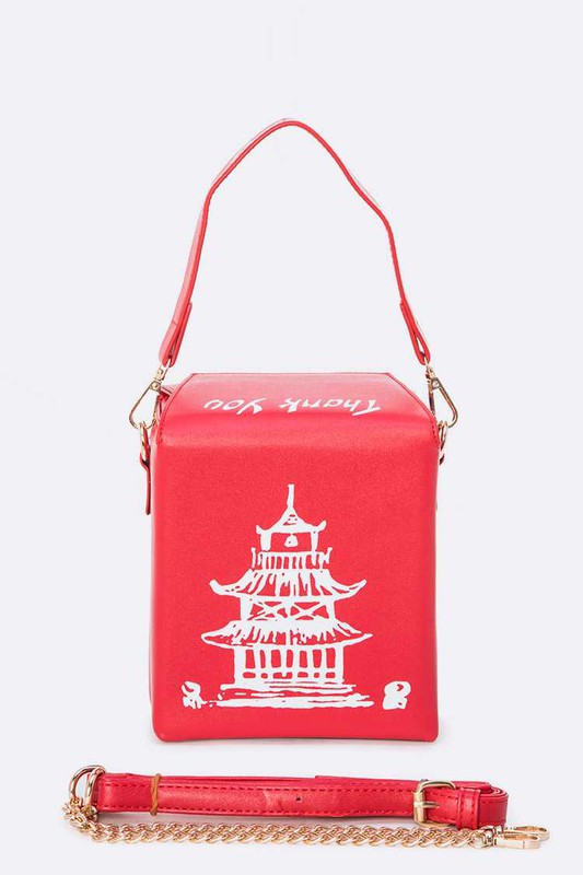 Chinese Take Out Box Fashion Clutch- Red O/S by Artini Accessories | Fleurcouture