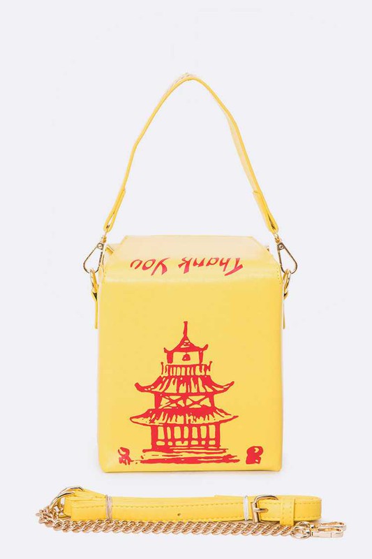 Chinese Take Out Box Fashion Clutch- Yellow O/S by Artini Accessories | Fleurcouture