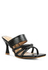 CHIRI Criss Cross Strap Spool Heel Sandsals Black 8 by Rag Company | Fleurcouture